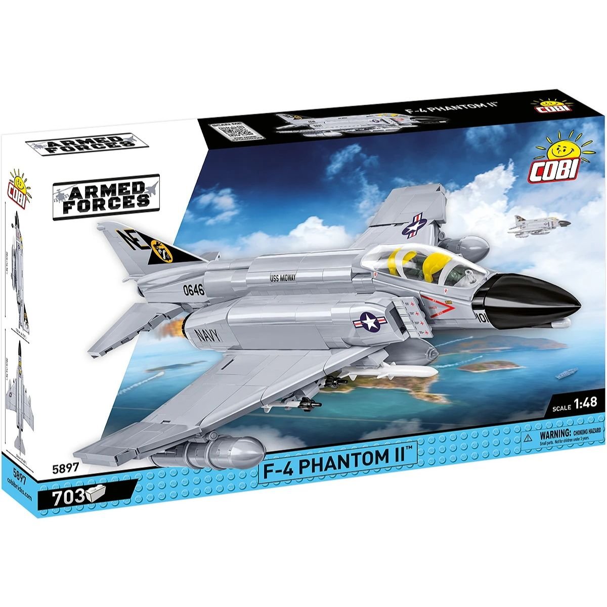 Cobi F-4 Phantom II - USS Midway, US Navy, 1:48 Scale Lego